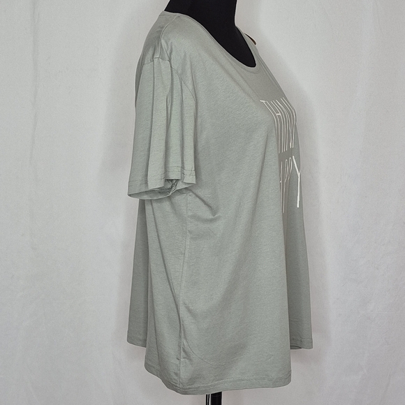 Rae Dunn "Think Happy" Sage Green T-Shirt - NWT - Size XL - Picture 3 of 8